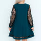 Vestido patchwork con cuello redondo para mujer.