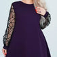 Vestido patchwork con cuello redondo para mujer.