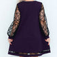 Vestido patchwork con cuello redondo para mujer.
