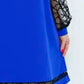 Vestido patchwork con cuello redondo para mujer.