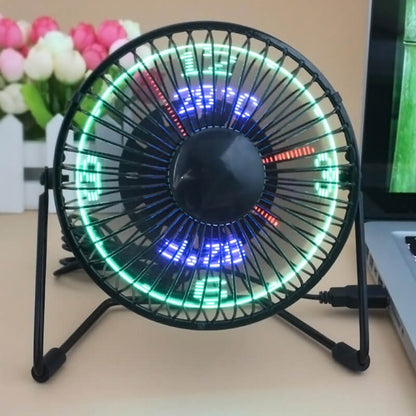 טמפרטורה LED שעון אור מאוורר USB
